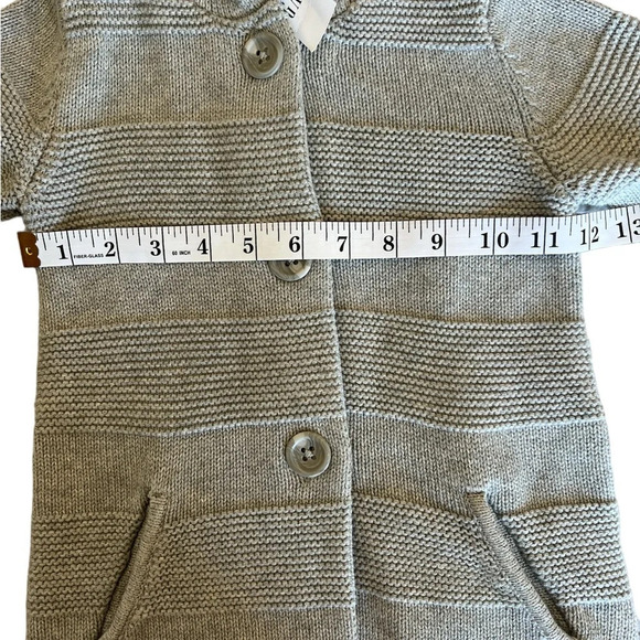 Baby Gap Grey Gray Toddler Boy Hoodie Garter Grandpa Sweater Coat Size 3 Nwt - Picture 9 of 10